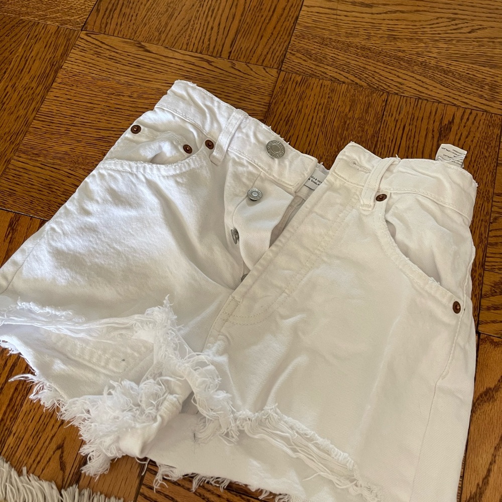 Zara white jean shorts